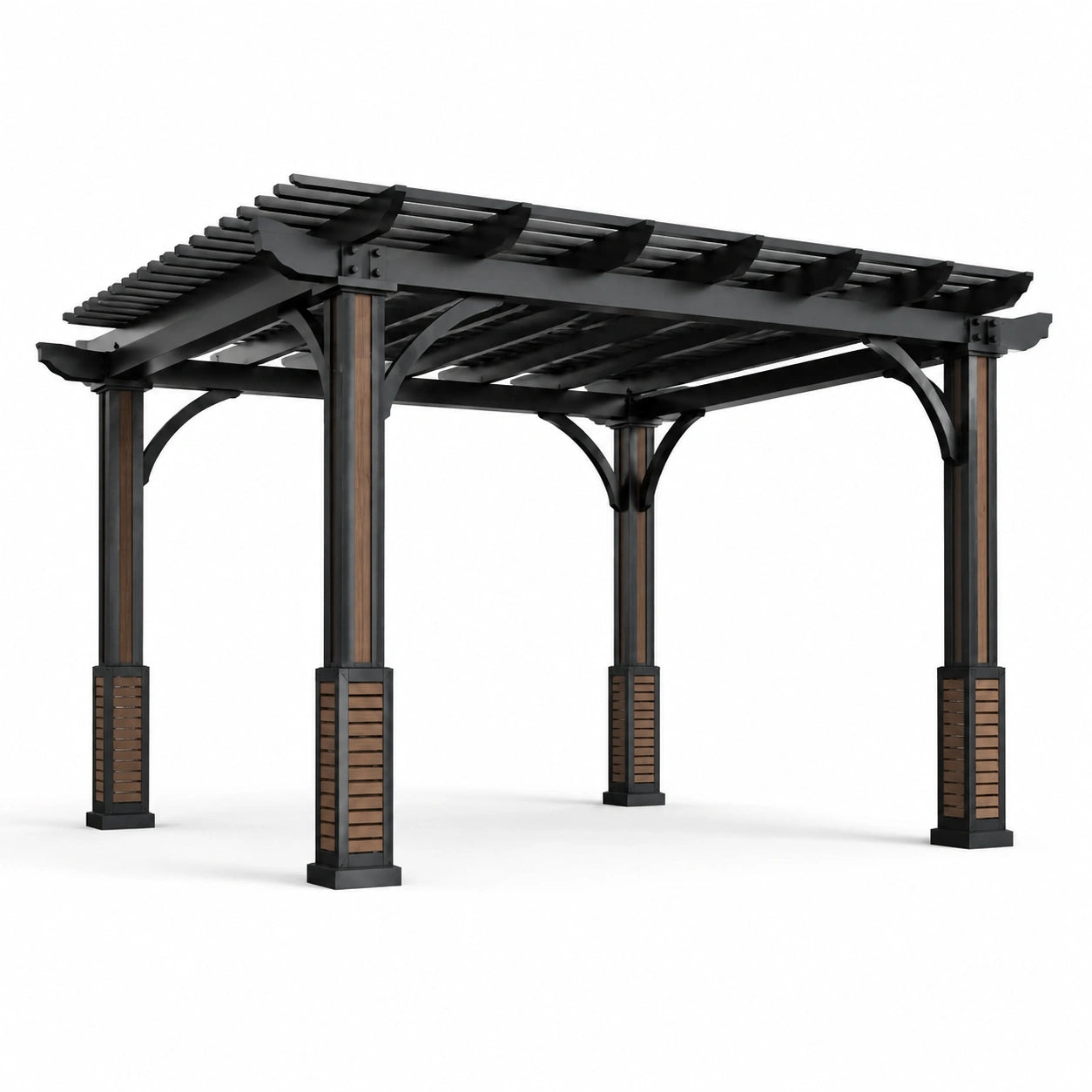 Pergola de jardin en métal et bois 3x4m
