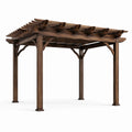 Pergola en bois de cèdre marron 300 x 300 x 250 cm