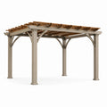 Pergola de jardin en métal et bois brun/beige 300x300x260 cm