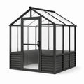 Serre en aluminium noir avec panneaux en polycarbonate