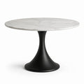 Table ronde en marbre avec pied en métal noir 120 cm