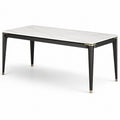 Table rectangulaire en marbre et métal noir 180x90x75 cm