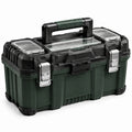 Boîte à outils en plastique avec couvercle transparent et clips en acier