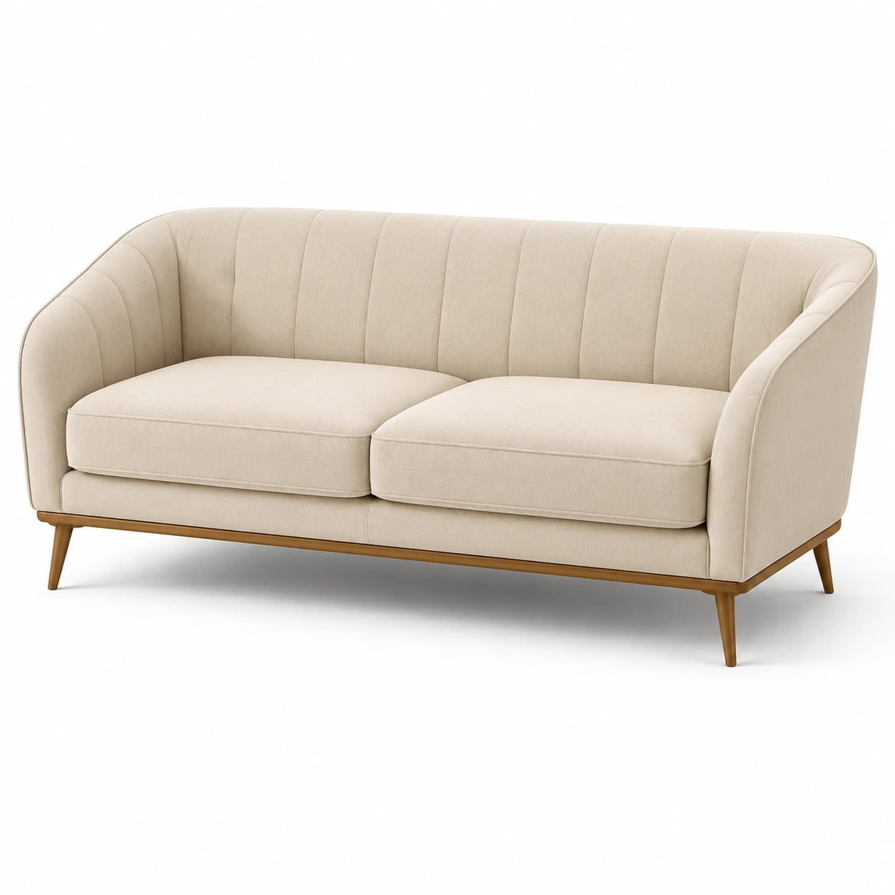 Canapé en tissu polyester et bois